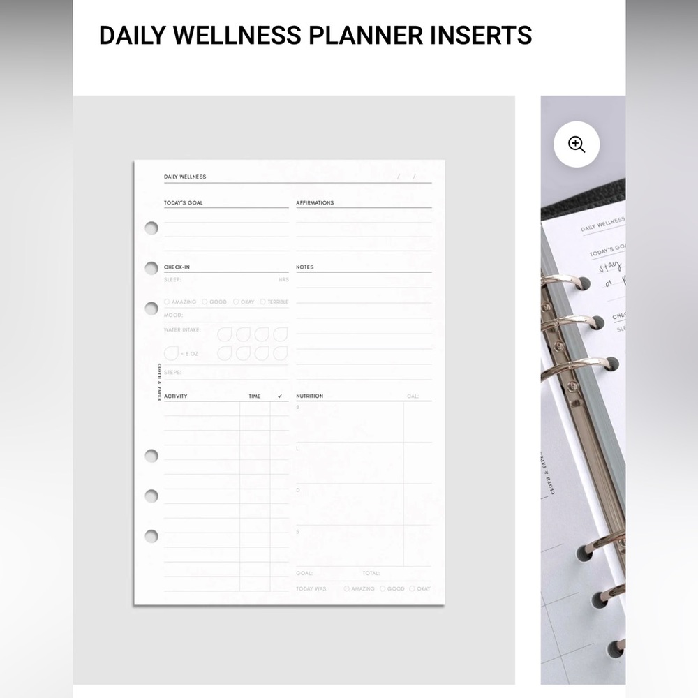 Wellness Planner Refill Pages